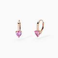 gioielli orecchini in argento placcato oro rosa con tormalina sintetica rouge