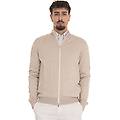 cardigan zip con doppio cursore beige