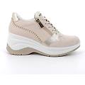 sneakers con zeppa da donna beige con zip taglia 35