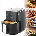 friggitrice ad aria calda senza olio ecofry 1000w 1450w con griglia timer e ricettario (friggitrice