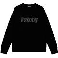 felpa girocollo con logo in strass