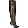 stivali overknee neri in pelle tacco 10 cm