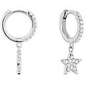 orecchini a cerchio silver moments argento rodiato cubic zirconia collezione silver moments bianco