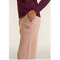 pantaloni wide leg da donna con logo in strass bicolore warm taupe donna medium