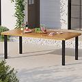 tavolo da pranzo da patio per 8 persone tavolo rettangolare grande da 200 cm con piano in legno di