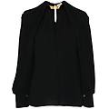 elisabetta franchi - georgette blouse with jewel detail