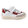 sneakers da bambino bianco e rosso con strap taglia 26