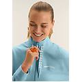 felpa zip e collo alto con fondo asimmetrico milky blue donna extra small
