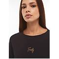 felpa girocollo in french terry modal con aperture laterali nero donna xxs