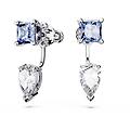 Swarovski Orecchino Jacket Mesmera Taglio Misto Rimovibile Blu Placcato Rodio