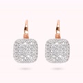 orecchini pendenti quadrati con pav&eacute; in cubic zirconia