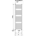 termoarredo scaldasalviette lisa 25 h 1775 l 750 verniciato bianco 34 elementi tubolare ral 9010