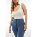 jeggings push up wr. up 7/8 superskinny vita alta con zip light blue-seams on tone donna extra