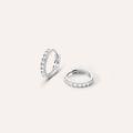 orecchini a cerchio toujours oro bianco cubic zirconia collezione toujours oro bianco
