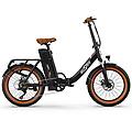ot16-2 bicicletta elettrica motore 250w batteria 48v/17ah autonomia 60km 20 marrone/nero