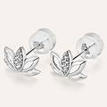 orecchini lobo claire oro bianco cubic zirconia collezione claire oro bianco