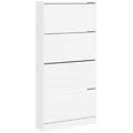 - scarpiera con 4 cassetti ribaltabili bianca 80x21x163 5 cm
