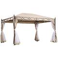 - gazebo da esterno 3x4 mt in acciaio e poliestere con zanzariera perimetrale joseline
