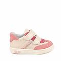 sneakers da bambina beige e rosa con strap taglia 18