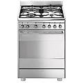 Smeg Cucina 60cm 4 Fuochi Forno Elettrico 72lt Cl A Inox