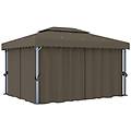 - gazebo con tende 4x3 cm grigio talpa in alluminio