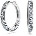 orecchini a cerchio eternity diamanti creati in laboratorio 0 5 ct tw forma rotonda argento sterling