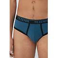 slip in cotone organico con bordi a contrasto e logo uomo nero tamaño l