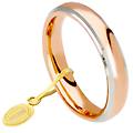fede nuziale comoda 4 mm oro rosa bordi bianchi