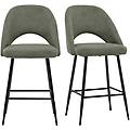 sgabelli da bar in velluto a coste verde kaki h65 cm (set di 2) cosette