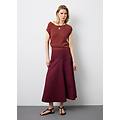 - gonna lunga rossa in puro cotone regular fit donna rosso scuro taglia 38