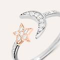 anello contrarie silver moments argento bicolore bianco / rosa cubic zirconia collezione silver