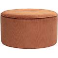 pouf rotondo in velluto a coste terra bruciata d70 cm paul