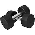 - set 2 manubri a 12 lati da 12 kg in metallo e gomma con impugnatura antiscivolo 26x14x14 cm nero
