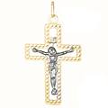 ciondolo croce oro bianco giallo gl101814