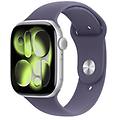 watch series 11 gps + cellular 46mm cassa alluminio argento con sport band viola nebbia m/l