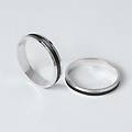 fede classica carbonio 3. 5 mm oro bianco collezione fede fantasia 375/1000 oro bianco