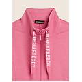 felpa in tessuto fiammato collo alto con zip e coulisse cashmere rose donna medium