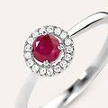 anello solitario charlotte oro bianco rubino diamante collezione charlotte misura 56 oro bianco
