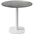 tavolo round rotondo con base bianca 75x70 cm (hx&oslash;) piano tavolo grigio pietra struttura