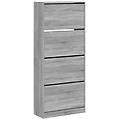 - scarpiera 4 cassetti ribaltabili grigio sonoma 80x34x187 5 cm