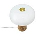 lampada da tavolo glossy beige/bianco altezza 24 cm marmo/vetro