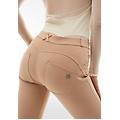 pantaloni wr. up vita alta in tessuto navetta tinto capo roebuck donna xxs