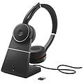 - evolve 75 auricolare a padiglione per musica e chiamate bluetooth base di ricarica colore nero