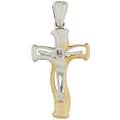 croce uomo oro giallo bianco gl100582