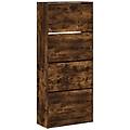 - scarpiera con 4 cassetti ribaltabili rovere fumo 80x34x187 5 cm