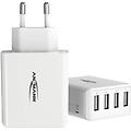 home hc430 caricatore usb a 4 porte da 30w 3000ma bianco