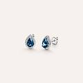 orecchini lobo punto luce amélie oro bianco topazio cubic zirconia collezione amélie
