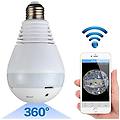 telecamera ip wifi lampadina led occhio camera nascosta spia e27 180° panoramica