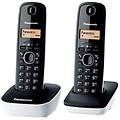 kx-tg1612jtw telefono cordless dect doppio con base montabile a parete rubrica da 50 voci