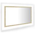 - specchio da bagno led rovere sonoma 80x8 5x37 cm in acrilico